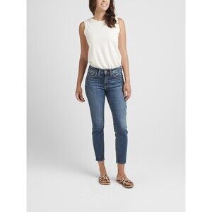 Silver Jeans Suki Skinny Crop Jeans W31/ L25 Dark Indigo Wash Mid Rise 31/25